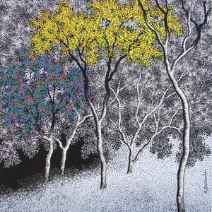 Nature acrylic painting titled 'Nature 2', 18x18 inches, by artist Sanjay Devsale on Canvas