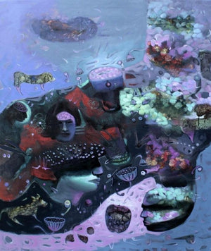 contemporary acrylic painting titled 'Nature 2', 48x36 inches, by artist Sanjay Sahani on Canvas