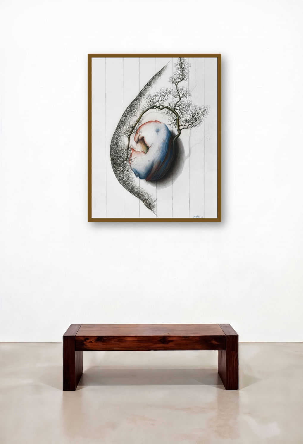 Nature 3 (Metamorphosis) by artist Anil Kumar Vishwakarma displayed in a Eclectic Reception Area