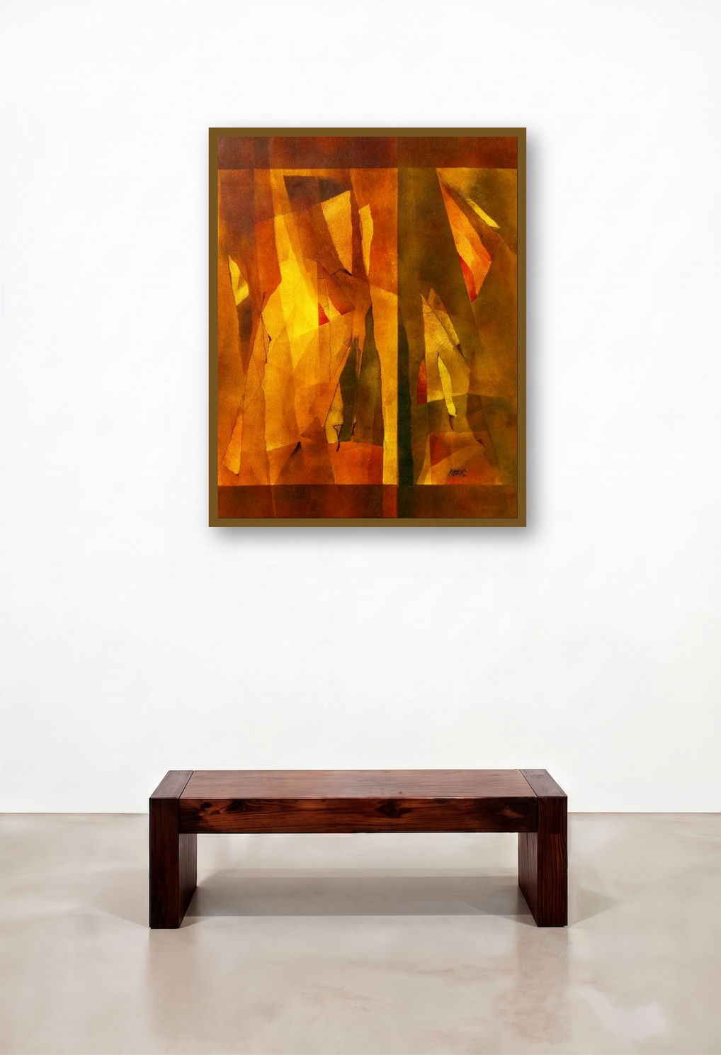Nature 5 (The Inner Sanctum) by artist Ramesh Kher displayed in a Mid-Century Modern Penthouse
