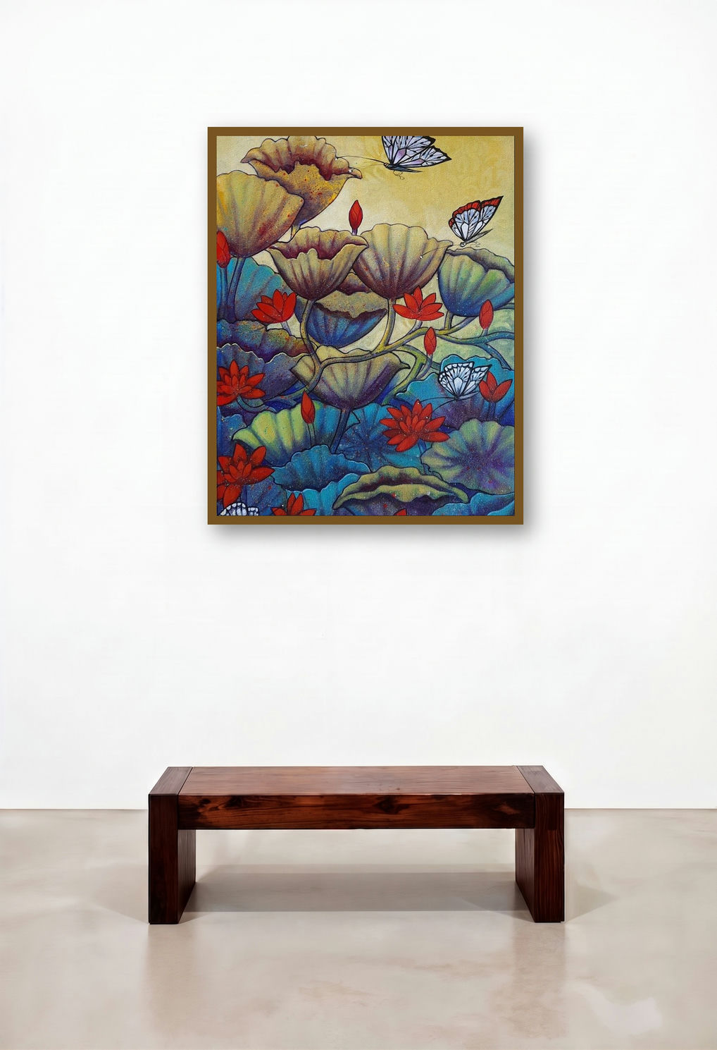 Nature (A Tapestry of Life) by artist Pravin Utge displayed in a Modern Hotel Suite