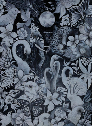 Figurative acrylic painting titled 'Nature', 24x18 inches, by artist Joydeep Bhattachrjee on Canvas