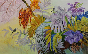 Nature oil painting titled 'Nature', 48x30 inches, by artist Sulakshana Dharmadhikari on Canvas