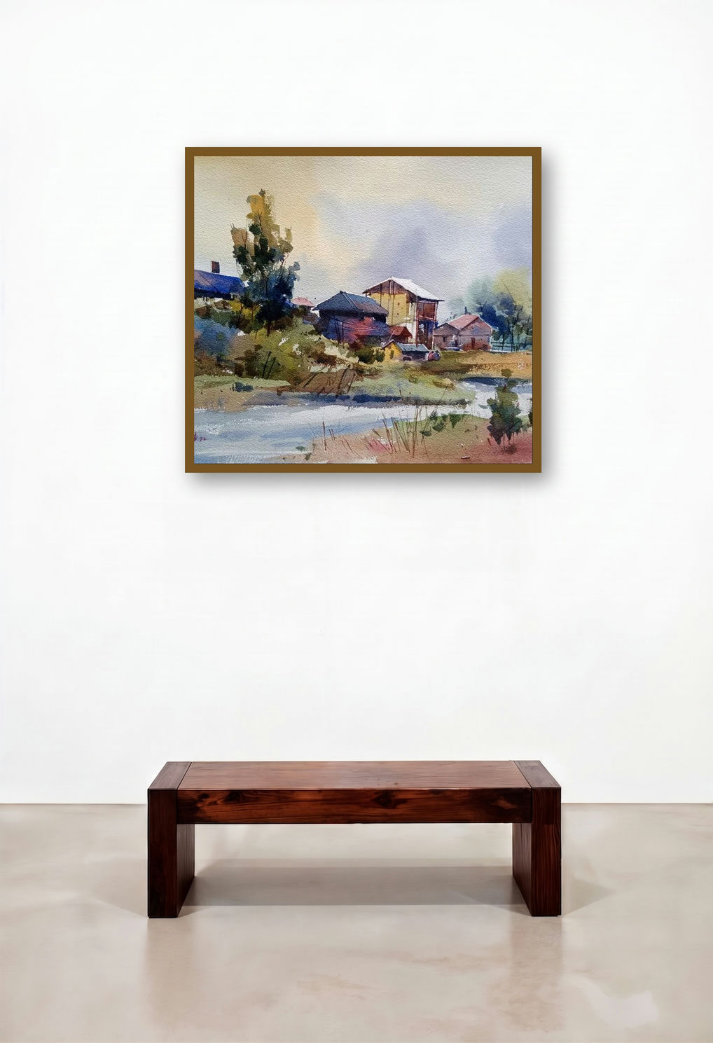 Nature (Misty Morning) by artist Prasanta Maiti displayed in a Classic Hotel Suite