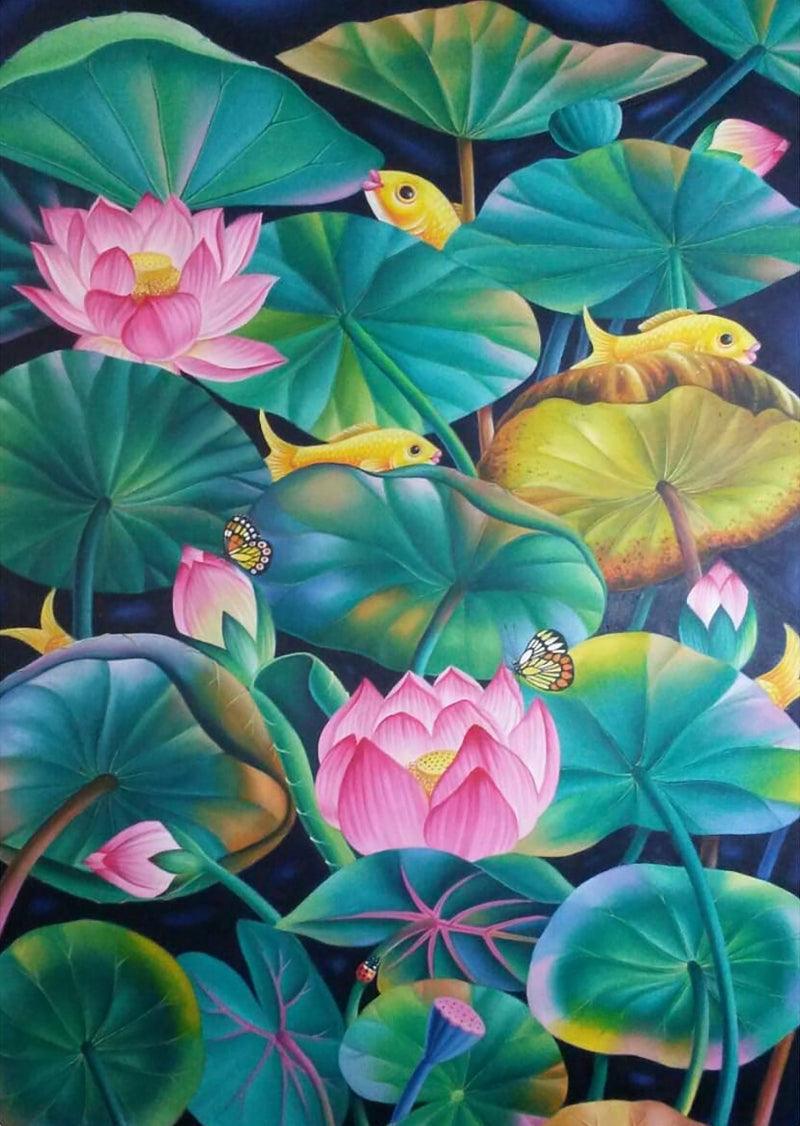 Nature oil painting titled 'Nature', 48x36 inches, by artist Murali Nagapuzha on Canvas