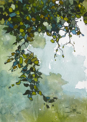 Nature watercolor painting titled 'Nature', 14x10 inches, by artist Sharad Tawade on Paper