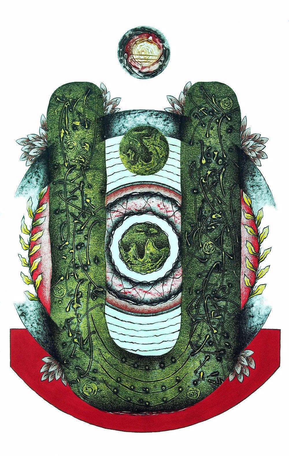 contemporary printmaking titled 'Nature', 29x20 inches, by artist Papil Manna on Paper