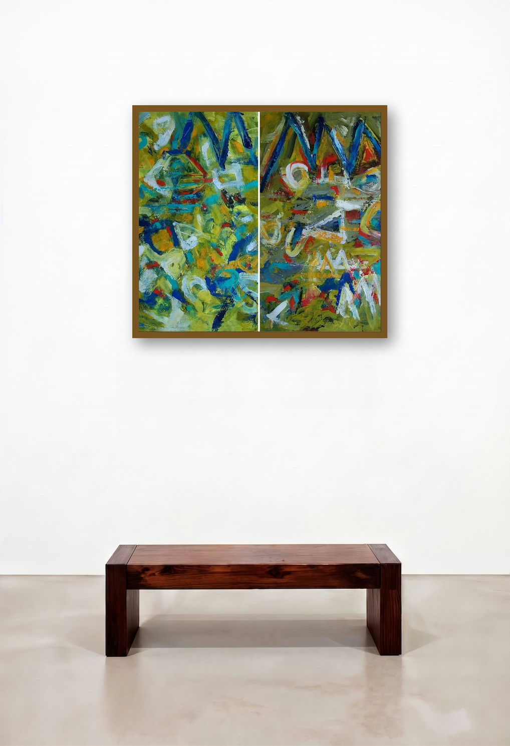 Nature (Dialogue in Motion) by artist Prasanta Acharjee displayed in a Art Deco Family Room