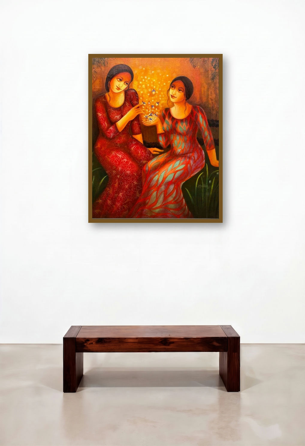 Nostalgia 2 by artist Monalisa Sarkar displayed in a Modern Family Room