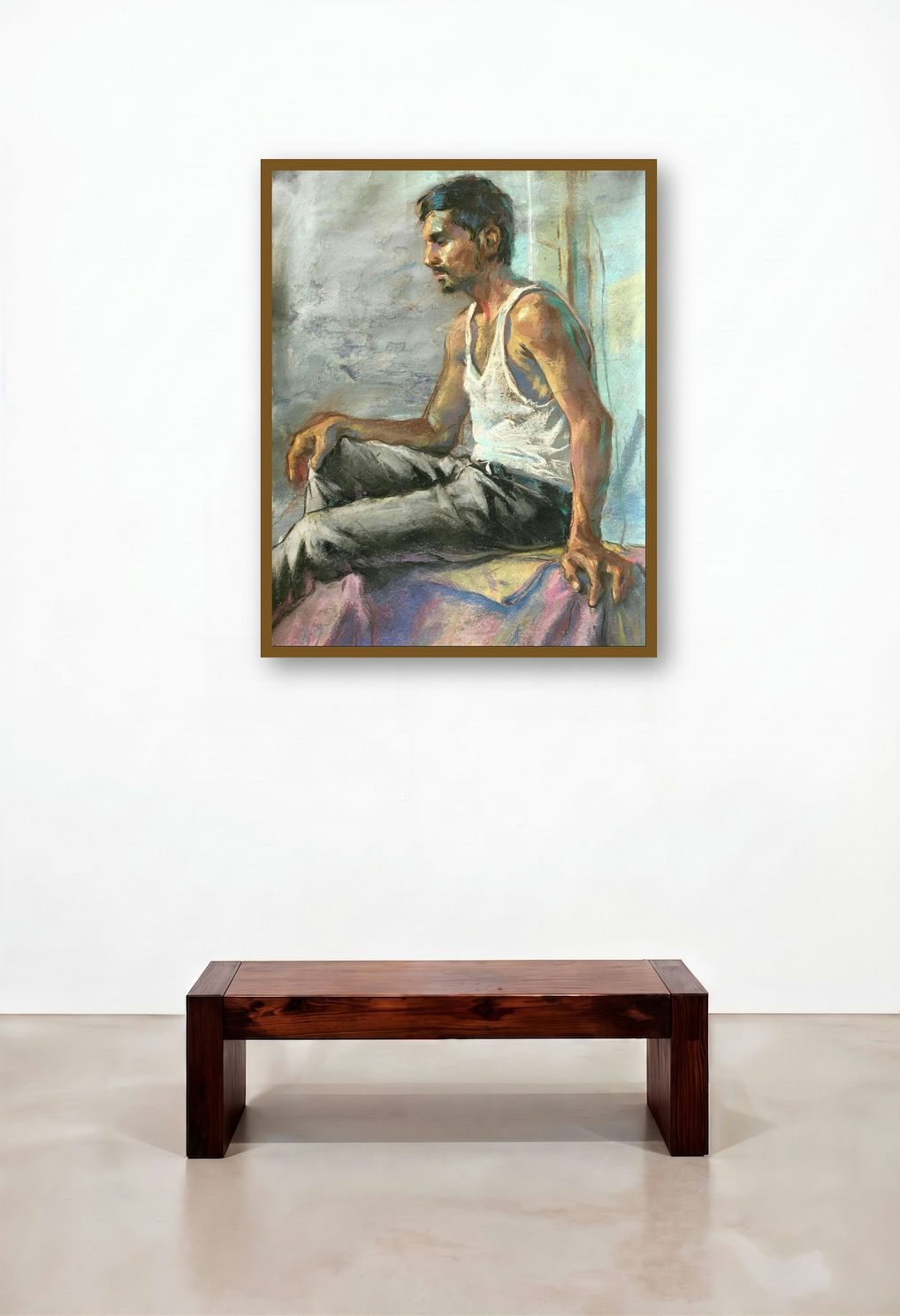 Pandit by artist Abhijeet Patole displayed in a Designer Hotel Lobby
