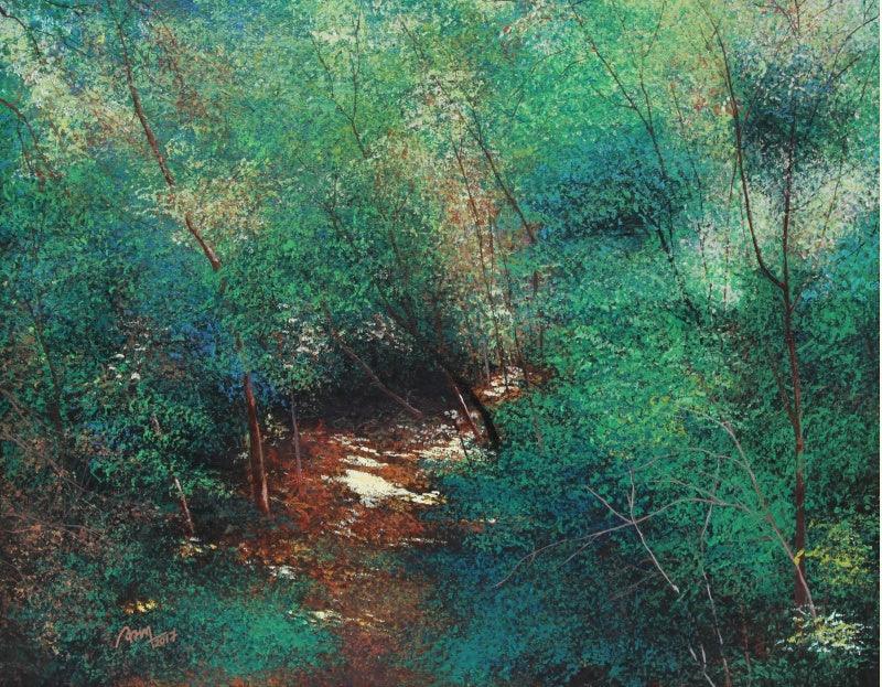 Nature acrylic painting titled 'Pathway', 24x30 inches, by artist VIMAL CHAND on Canvas