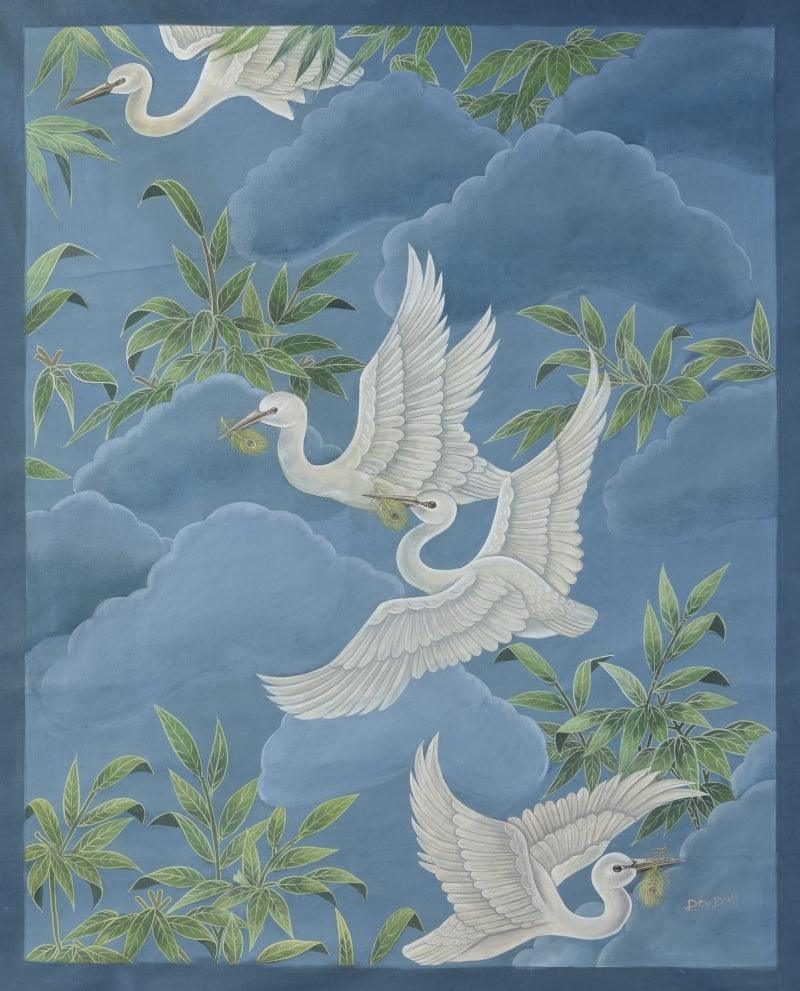 Animals pichwai traditional art titled 'Pichwai 31', 52x42 inches, by artist Pichwai Art on Cotton Cloth