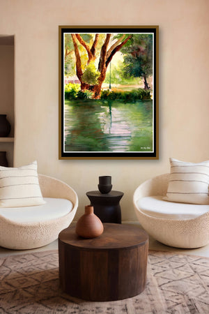 Plain Air (Mirror of the Sky) by artist Biki Das displayed in a Modern gallery