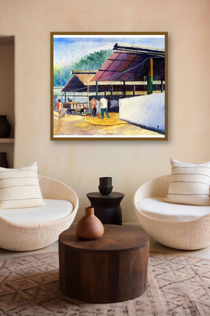 Plain Air (Rural Rhythm) by artist Biki Das displayed in a Curated gallery
