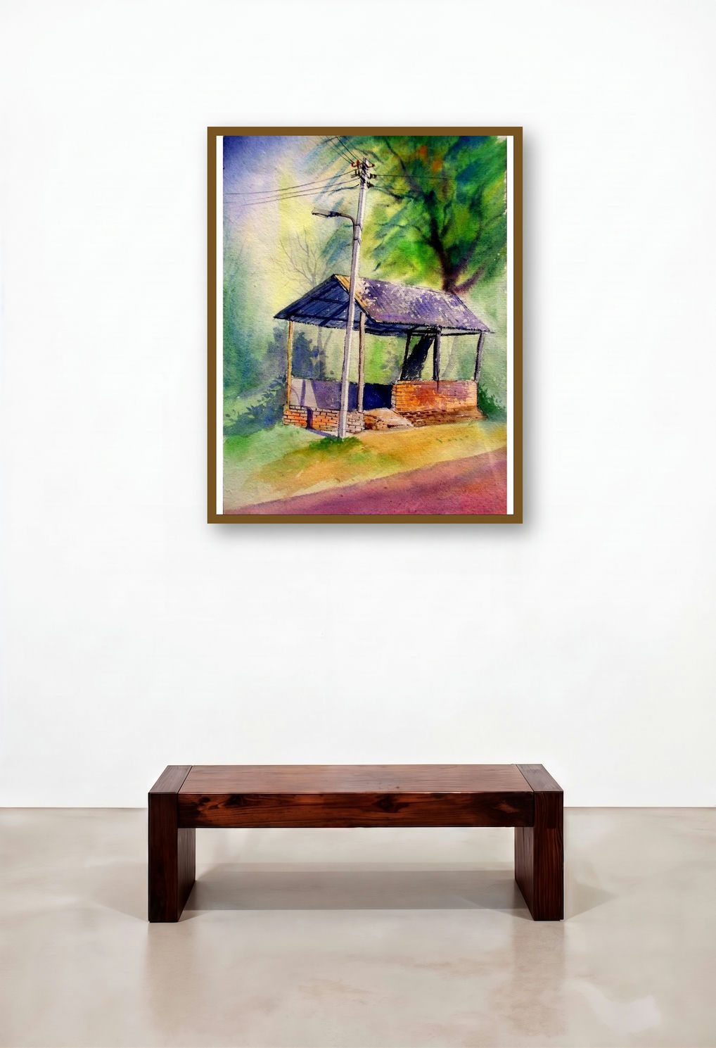 Plain Air (Roadside Repose) by artist Biki Das displayed in a Traditional Study