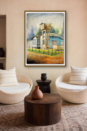 Plain Air (Sentinel of the Hamlet) by artist Biki Das displayed in a Curated gallery