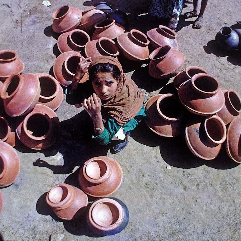 Pots/Vessels photography titled 'Pot Seller', 11x11 inches, by artist PANNA JAIN on