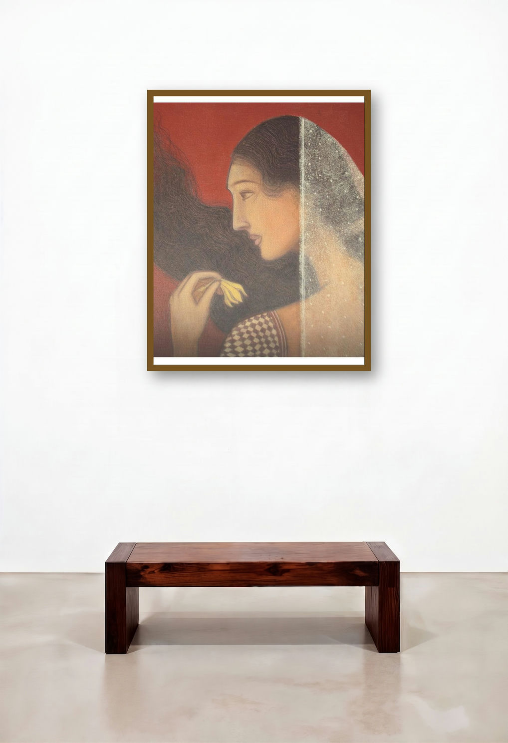 Queen by artist Bhakti Lad displayed in a Eclectic Bedroom
