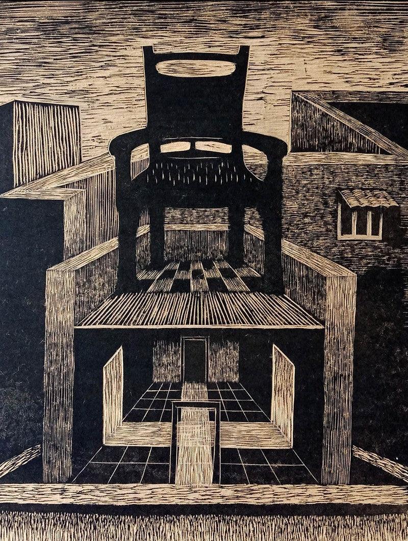 contemporary printmaking titled 'Quarantine', 14x10 inches, by artist Neeraj Khandka on MDF Board