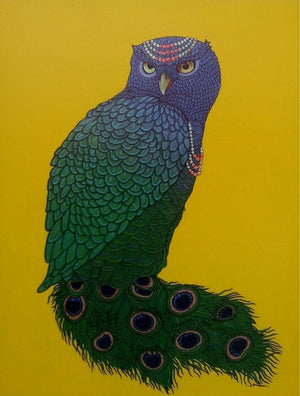 Animals mixed media painting titled 'Queen 2', 24x18 inches, by artist Bandana Kumari on Canvas