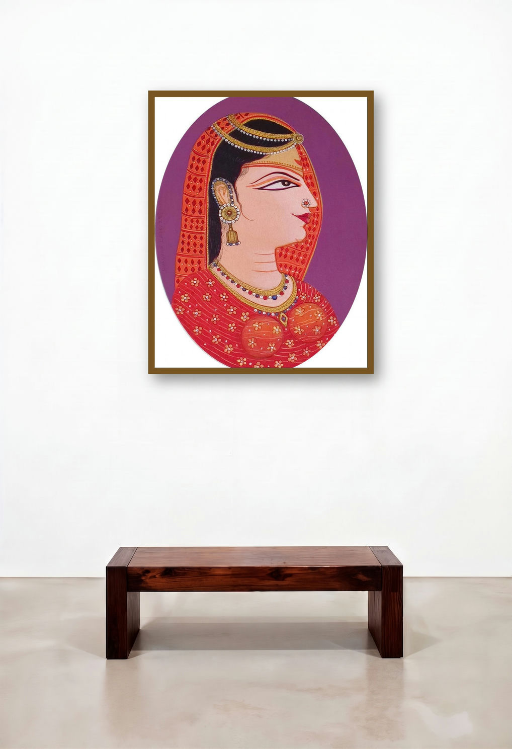 Radha (The Elegant Maharani) by artist Bhaskar Lahiri displayed in a Transitional Executive Office