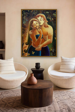 Radha Krishna Ii by artist Devirani Dasgupta displayed in a Contemporary gallery