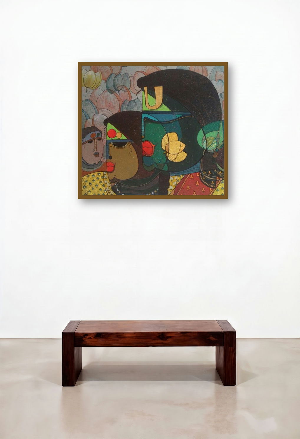 Radhakrishna (Eternal Love) by artist Priyanka Chivte displayed in a Minimalist Penthouse