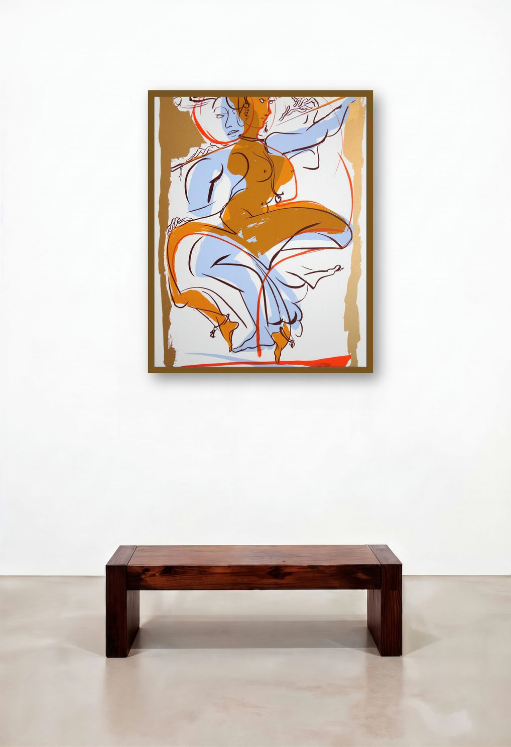Radhika (Flute Player) by artist Jatin Das displayed in a Urban Loft Executive Office