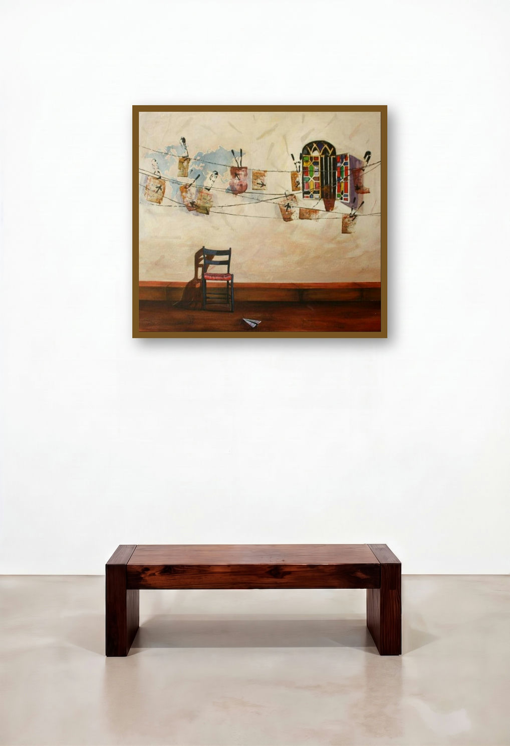 Ray (Window of Dreams) by artist Isha Bawiskar displayed in a Eclectic Lounge