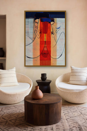 Reflection (Echoes of Harmony: A Moment Reflected) by artist Dattatraya Thombare displayed in a Contemporary Exhibition gallery