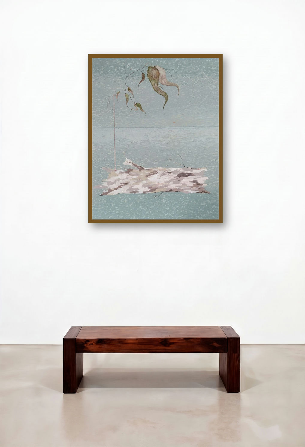 Relation (Ephemeral Beauty) by artist Deepashri Sakat displayed in a Mid-Century Modern Penthouse