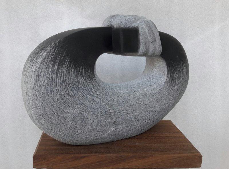 Figurative sculpture titled 'Relationship', 15x9x6 inches, by artist Nema Ram on Black Marble