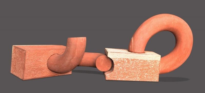 Abstract sculpture titled 'Relationship', 36x60x36 inches, by artist Rajnish Verma on Sand Stone