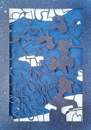 Abstract mixed media painting titled 'River', 16x11 inches, by artist Unnati Shukla on Paper