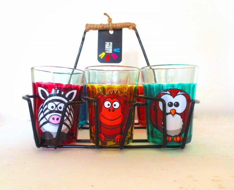 Lifestyle craft titled 'Rolly Polly Cutting Chai Glasses', 3x2x2 inches, by artist Rithika Kumar on Glass