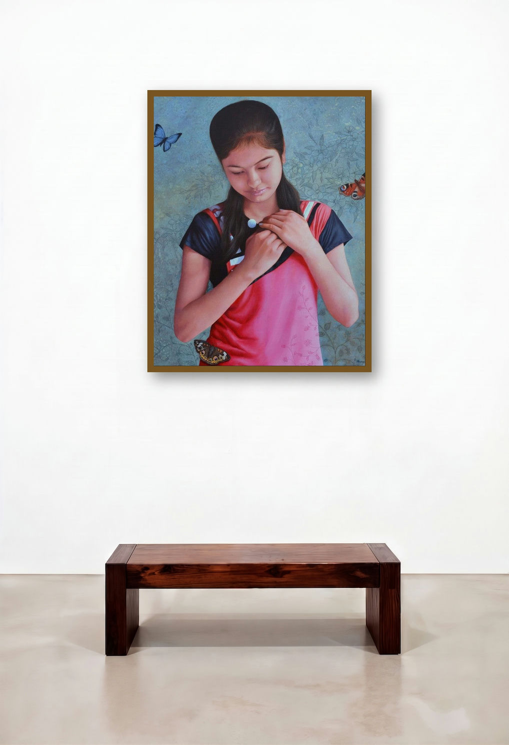 Romance by artist Ramesh Das displayed in a Contemporary Dining Room