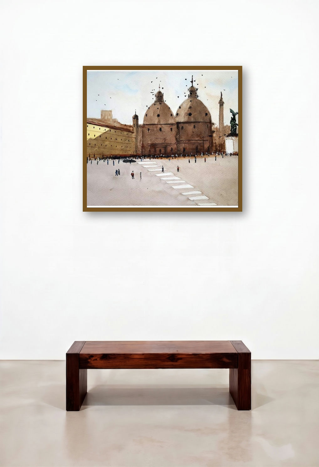 Rome Italy (Piazza del Popolo) by artist Arunava Ray displayed in a Scandinavian Lounge