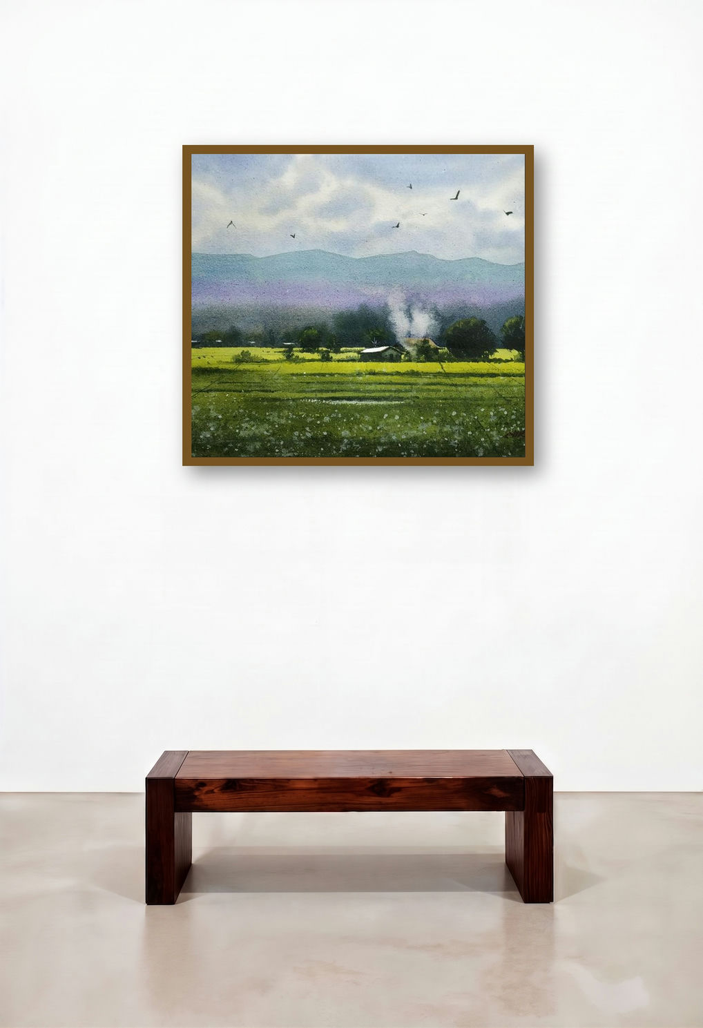 Rural Beauty (Rural Idyll) by artist Niketan Bhalerao displayed in a Coastal Penthouse