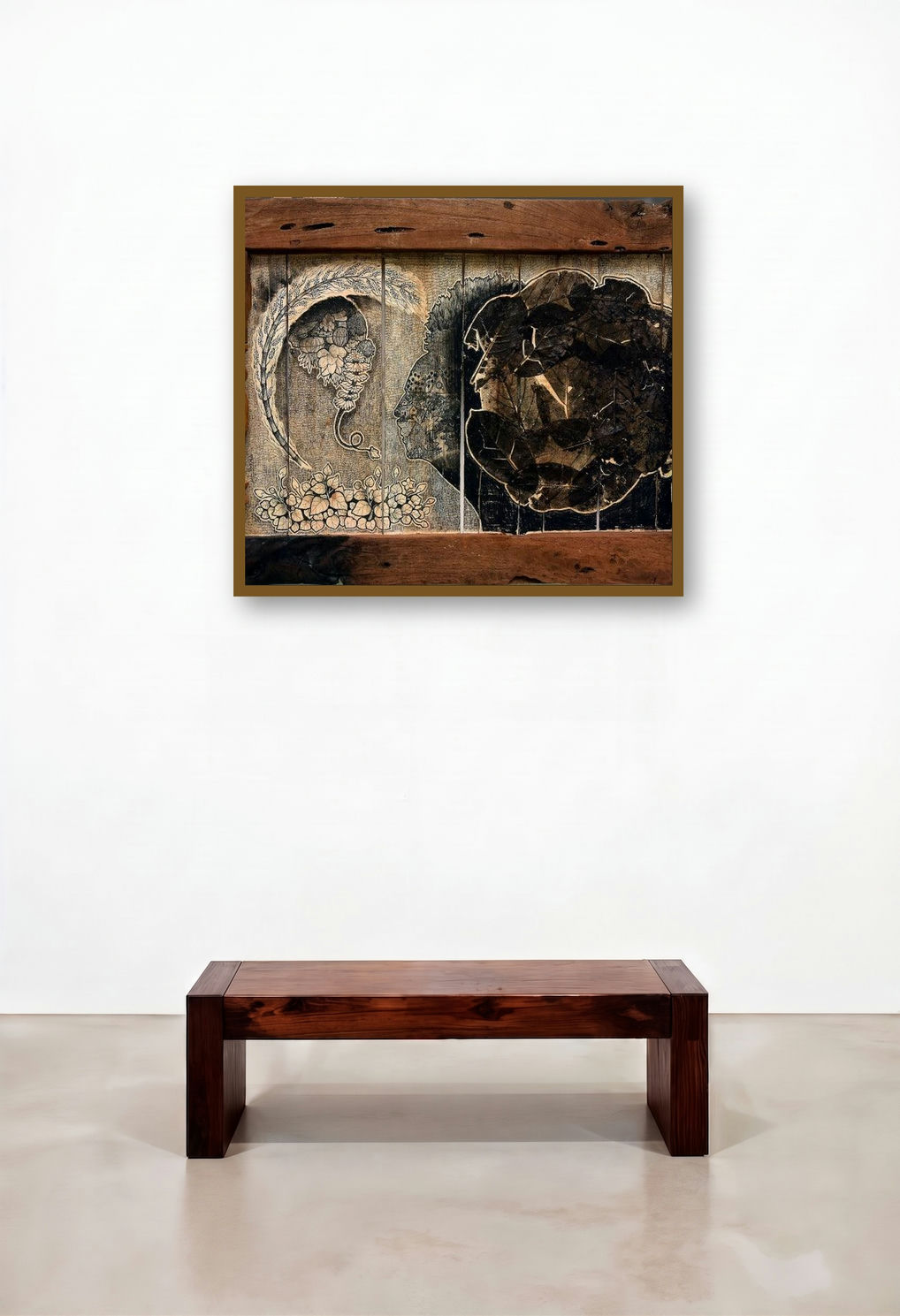 Rural Life Culture And Its Politics Seri (Dualities) by artist Sagar Suresh Naik Mule displayed in a Contemporary Luxury Home Office
