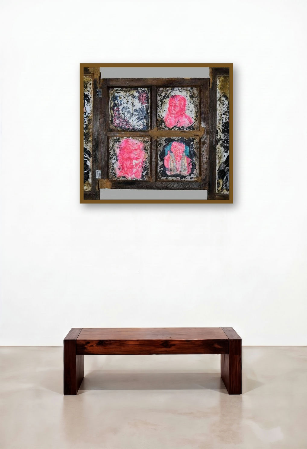 Rural Life Culture And Its Politics Seri (Triptych of Memories) by artist Sagar Suresh Naik Mule displayed in a Luxury Foyer