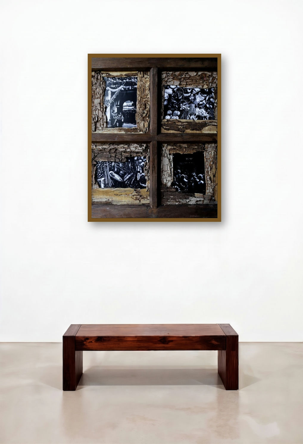 Rural Life Culture And Its Politics Seri (Window to the Past) by artist Sagar Suresh Naik Mule displayed in a Art Deco Lounge