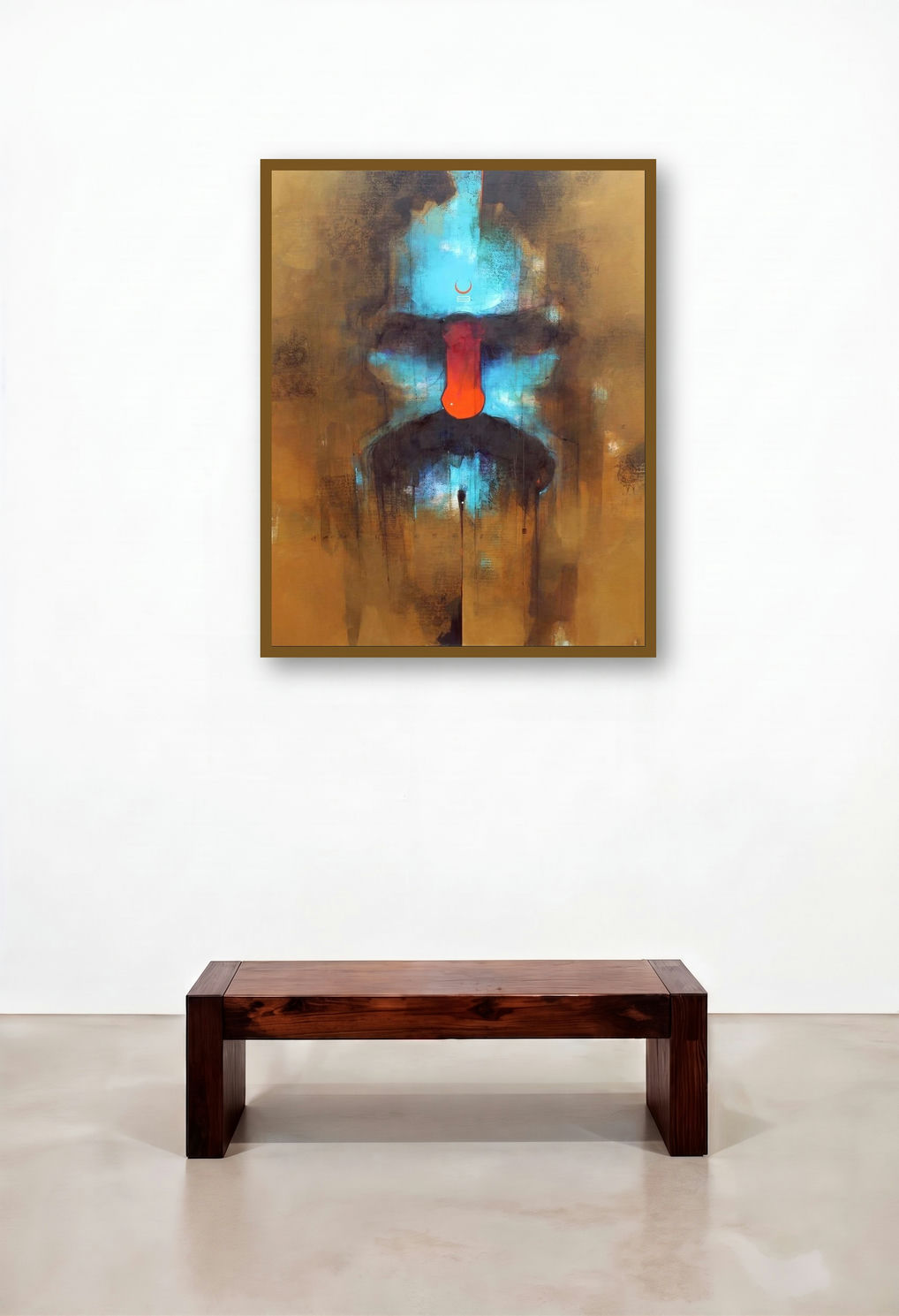 Sadhu 2 (Cosmic Dance) by artist Amol Pawar displayed in a Art Deco Bedroom