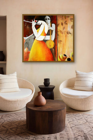 Sakhi by artist Kamal Nath displayed in a Museum Style gallery