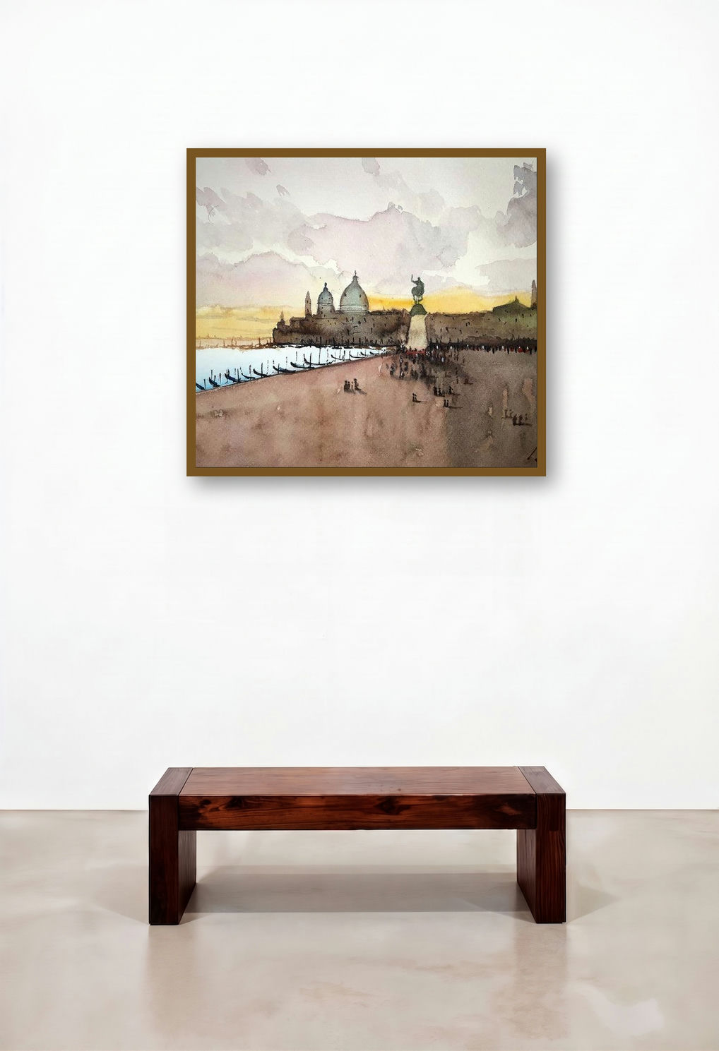 Santa Maria Venice Italy (Twilight in Venice) by artist Arunava Ray displayed in a Classic Family Room