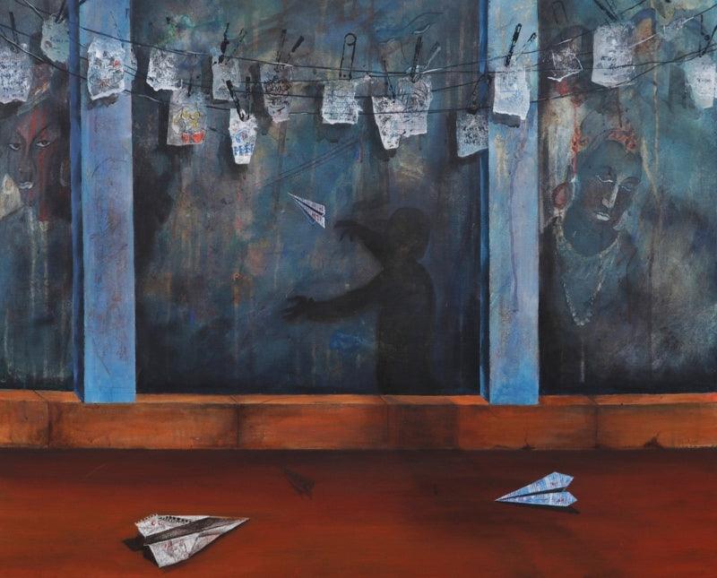 Still-life acrylic painting titled 'Shadow', 30x36 inches, by artist Isha Bawiskar on Canvas
