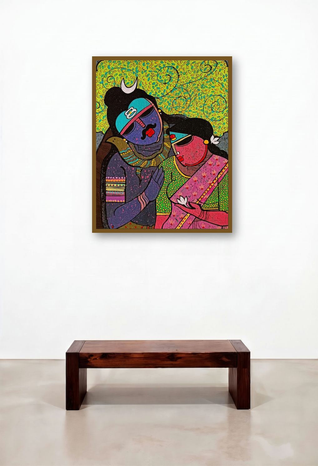 Shiv Parvati 1 (Shiva and Parvati) by artist Priyanka Chivte displayed in a Contemporary Luxury Study