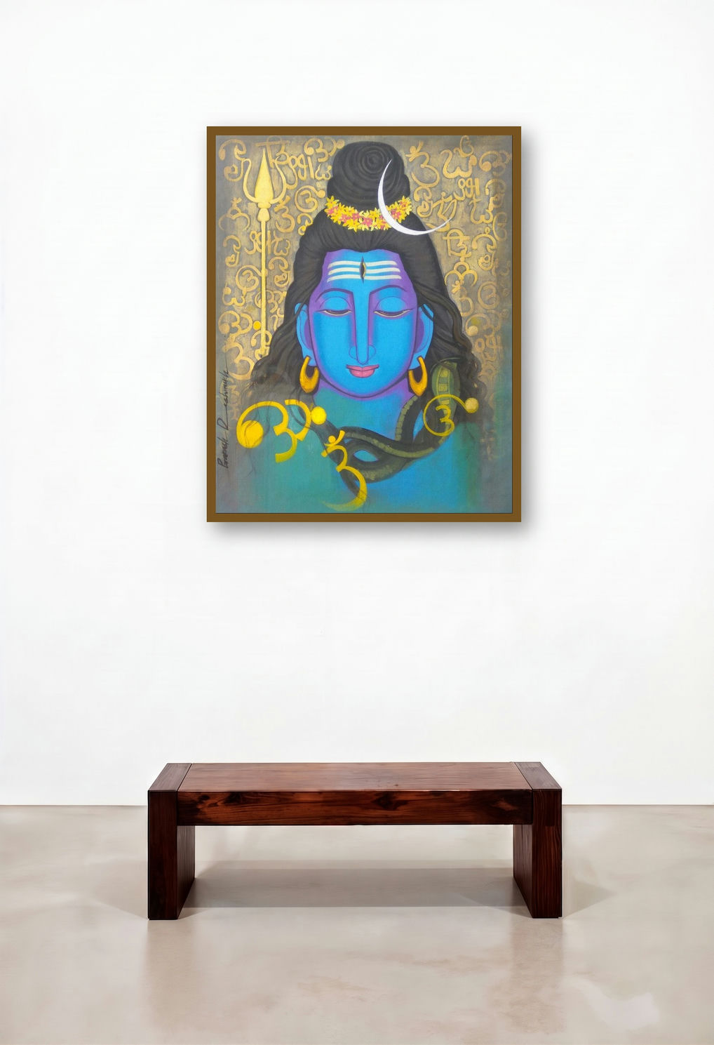 Shiva 1 (Shiva) by artist Prakash Deshmukh displayed in a Contemporary Luxury Study