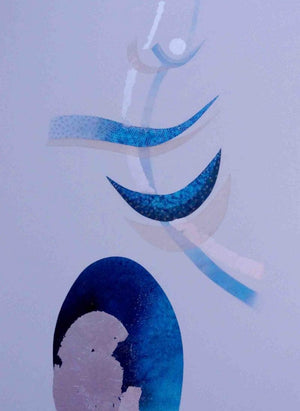 Religious mixed media painting titled 'Shiva', 48x36 inches, by artist Uday Goswami on Canvas