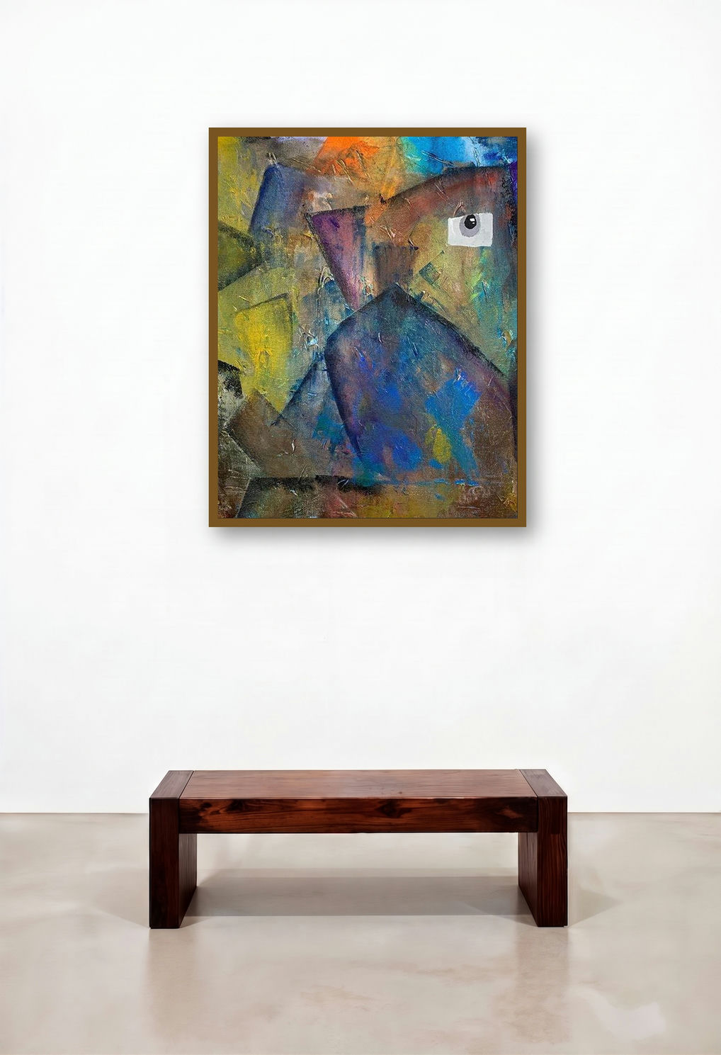 Shree Ganesh (watchful gaze) by artist Amit Pithadia displayed in a Modern Library