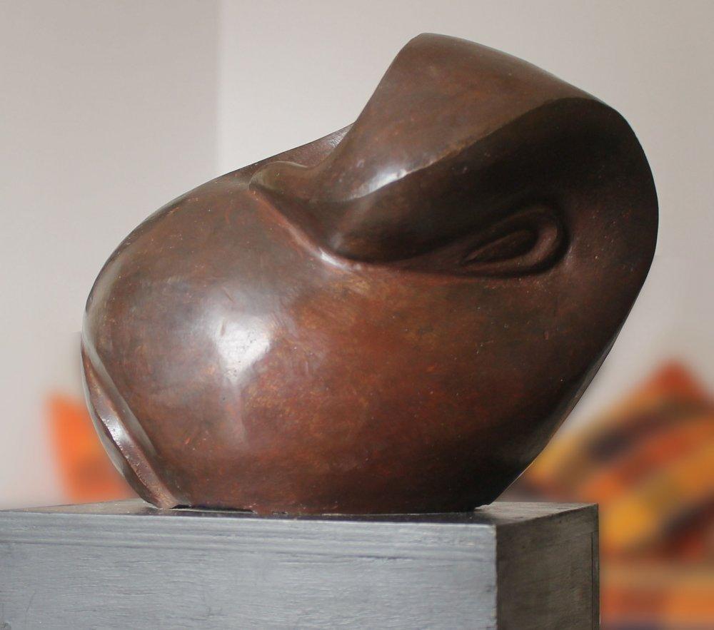 Religious sculpture titled 'Shree Ganesha', 8x9x10 inches, by artist MAHESH ANJARLEKAR on Bronze